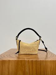 Loewe Cala Mini Bag in Melange Raffia Natural/Black - 26x13x10cm - 6