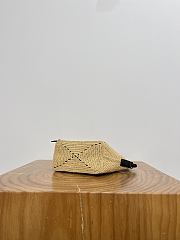 Loewe Cala Mini Bag in Melange Raffia Natural/Black - 26x13x10cm - 5