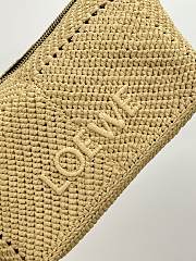 Loewe Cala Mini Bag in Melange Raffia Natural/Black - 26x13x10cm - 4