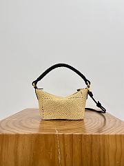 Loewe Cala Mini Bag in Melange Raffia Natural/Black - 26x13x10cm - 3