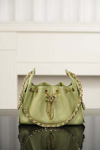 Chanel 25 Mini Handbag Grained Calfskin & Gold-Tone Metal Green - 22x20x12.5cm