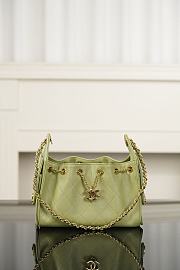 Chanel 25 Mini Handbag Grained Calfskin & Gold-Tone Metal Green - 22x20x12.5cm - 4