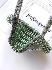 YSL Evening Bag In Crystals Green - 18x7.5x2.5cm - 3