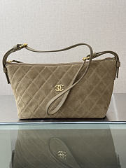 Chanel Clutch with Leather Strap Suede & Gold-Tone Metal Beige - 26x14x8.5cm - 1