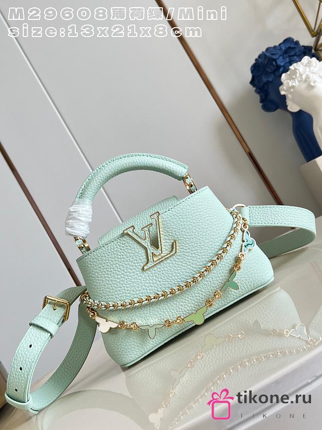 LV Capucines Mini Flowergram Taurillon Leather Minty M29951 - 21x13.6x8cm - 1