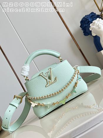 LV Capucines Mini Flowergram Taurillon Leather Minty M29951 - 21x13.6x8cm