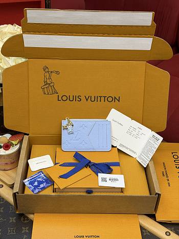 LV Romy Card Holder Monogram Empreinte Blue Iris/Poplar M2A006 - 12x8x0.8cm