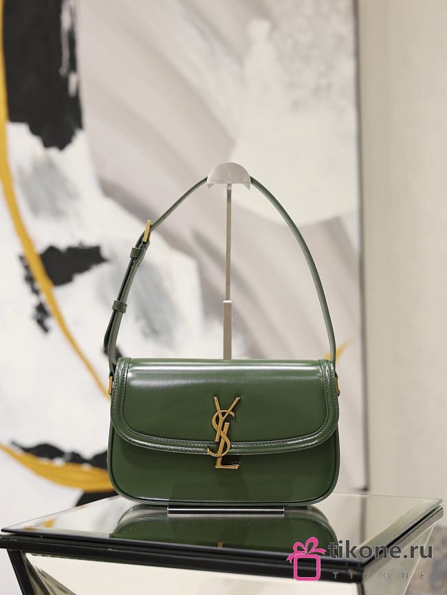 YSL Solferino Small In Box Saint Laurent Green - 24.5x15x8.5cm - 1