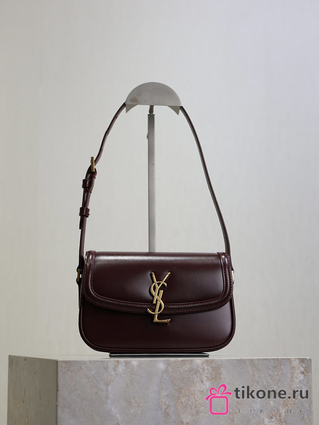 YSL Solferino Mini In Box Saint Laurent Burgundy - 19x12x7.5cm - 1