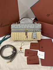 Loro Piana Extra Bag L23 Ostrich Leather Malt/Yerba Mate/Sun Gold (B6WI) - 23x12x7cm - 1