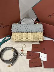 Loro Piana Extra Bag L23 Ostrich Leather Malt/Yerba Mate/Sun Gold (B6WI) - 23x12x7cm - 6