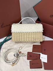 Loro Piana Extra Bag L23 Ostrich Leather White - 23x12x7cm - 6