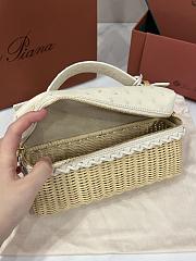 Loro Piana Extra Bag L23 Ostrich Leather White - 23x12x7cm - 4