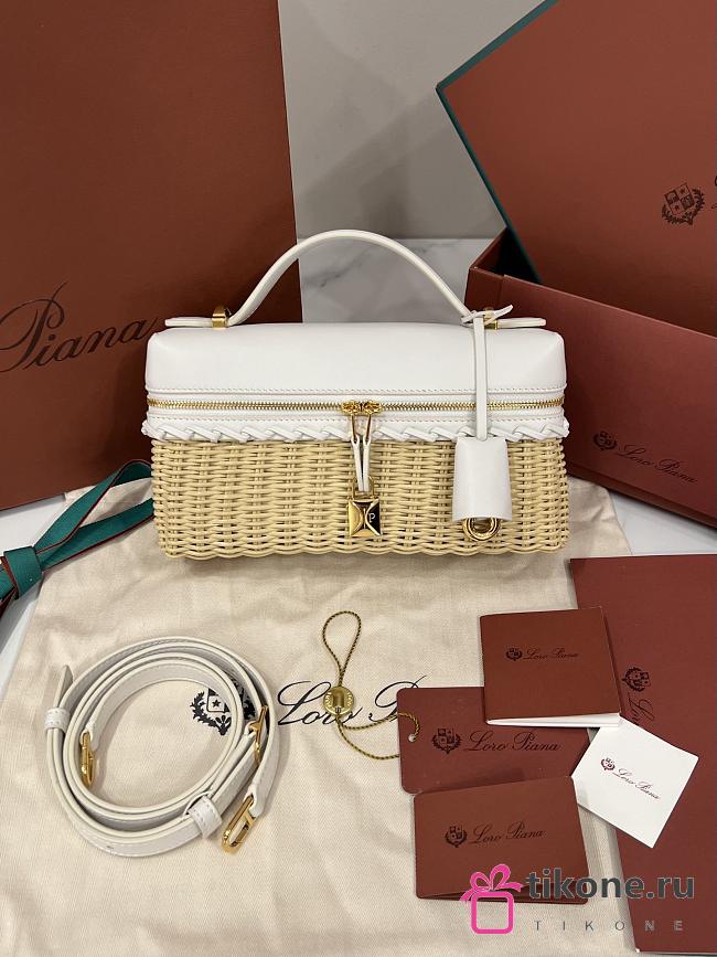 Loro Piana Extra Bag L23 Calfskin White - 23x12x7cm - 1