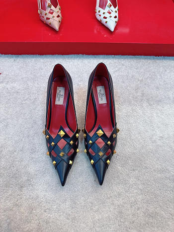 Valentino Studdy Kidskin Pumps Black 100mm