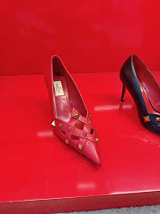 Valentino Studdy Kidskin Pumps Red 100mm - 6