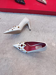 Valentino Studdy Kidskin Pumps White 100mm - 6