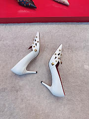 Valentino Studdy Kidskin Pumps White 100mm - 2