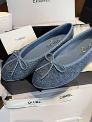 Chanel Ballet Flats Denim Blue 28129	 - 6