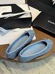 Chanel Ballet Flats Denim Blue 28129	 - 5