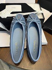 Chanel Ballet Flats Denim Blue 28129	 - 4