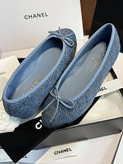 Chanel Ballet Flats Denim Blue 28129	 - 3