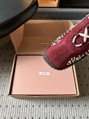 Miumiu Bubble Embroidered Technical Fabric and Suede Sneakers Burgundy 5E808E - 6
