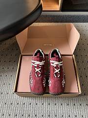 Miumiu Bubble Embroidered Technical Fabric and Suede Sneakers Burgundy 5E808E - 5