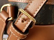 Celine Triomphe Canvas Calfskin Heart Tambour Bag Tan - 15x12x7cm - 6
