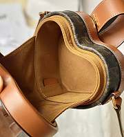 Celine Triomphe Canvas Calfskin Heart Tambour Bag Tan - 15x12x7cm - 5