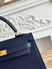 Hermes Kelly 25 Epsom Leather Gold Hardware Navy - 25x18x10cm - 4