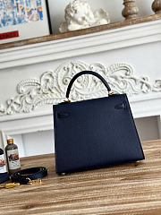 Hermes Kelly 25 Epsom Leather Gold Hardware Navy - 25x18x10cm - 5