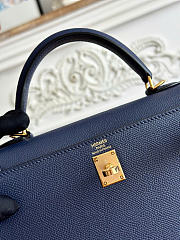 Hermes Kelly 25 Epsom Leather Gold Hardware Navy - 25x18x10cm - 6