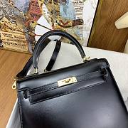 SALE Hermes Kelly 25 Box Leather Gold Hardware Black - 25x17x7cm - 3