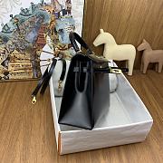 SALE Hermes Kelly 25 Box Leather Gold Hardware Black - 25x17x7cm - 6