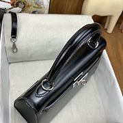 SALE Hermes Kelly 25 Box Leather Silver Hardware Black - 25x17x7cm - 6