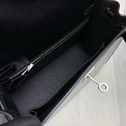 SALE Hermes Kelly 25 Box Leather Silver Hardware Black - 25x17x7cm - 2