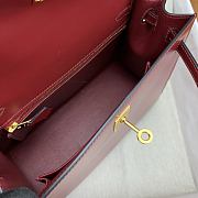 SALE Hermes Kelly 25 Box Leather Gold Hardware Red - 25x17x7cm - 3