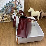 SALE Hermes Kelly 25 Box Leather Gold Hardware Red - 25x17x7cm - 4