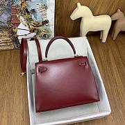SALE Hermes Kelly 25 Box Leather Gold Hardware Red - 25x17x7cm - 6
