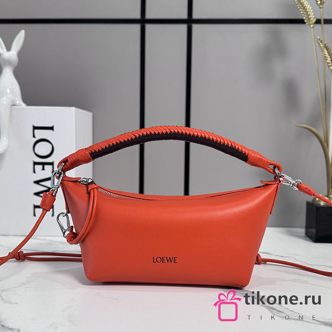 Loewe Cala Mini Bag in Mellow Nappa Lambskin Sunrise Orange/Pink Copper Red - 26x13x10cm - 1