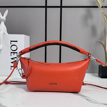 Loewe Cala Mini Bag in Mellow Nappa Lambskin Sunrise Orange/Pink Copper Red - 26x13x10cm