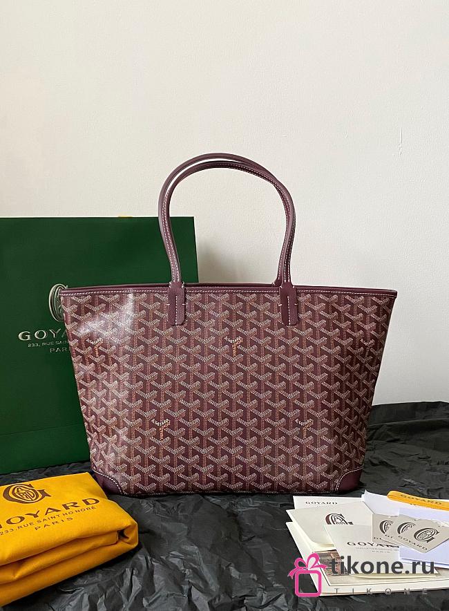 Goyard Artois PM bag Stripes and Initials Burgundy - 34x15x28cm - 1