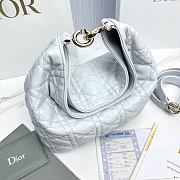 Small Dior Toujours Hobo Bag Ice Blue Cannage Lambskin - 22.5x14x7.5cm - 5