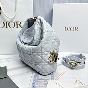 Small Dior Toujours Hobo Bag Ice Blue Cannage Lambskin - 22.5x14x7.5cm - 3