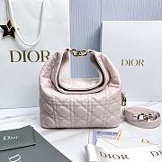 Small Dior Toujours Hobo Bag Ballet Pink Cannage Lambskin - 22.5x14x7.5cm - 1