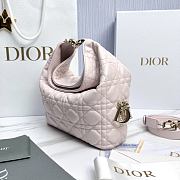 Small Dior Toujours Hobo Bag Ballet Pink Cannage Lambskin - 22.5x14x7.5cm - 6
