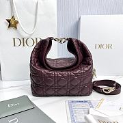 Small Dior Toujours Hobo Bag Deep Amaranth Cannage Lambskin - 22.5x14x7.5cm - 6