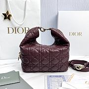 Small Dior Toujours Hobo Bag Deep Amaranth Cannage Lambskin - 22.5x14x7.5cm - 4