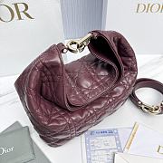 Small Dior Toujours Hobo Bag Deep Amaranth Cannage Lambskin - 22.5x14x7.5cm - 3